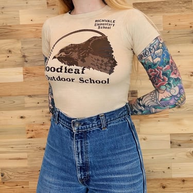 Vintage Woodleaf Outdoor School Retro Baby Tee Shirt T-Shirt 