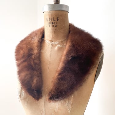 Vintage mid century mink collar, genuine mink fur | chestnut mink coat collar, vintage sweater collar, vintage accessories 