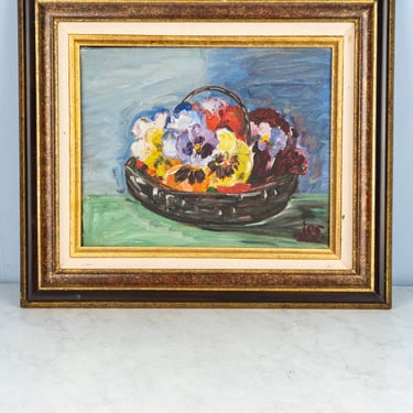 Vintage French Framed Floral Painting