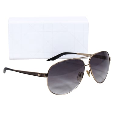 Christian Dior - Gold Framed Aviators w/ Black Ombre Lenses