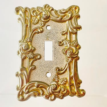 Vintage 1960s MID Century Gold Metal American Tack Hardware 1967 Light Switch Plate Cover 