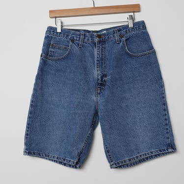 vintage MEN'S blue denim shorts vintage 1990s y2k denim jean shorts -- waist size 32 