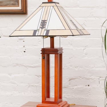 Mission Style Craftsman Stain Glass Lamp