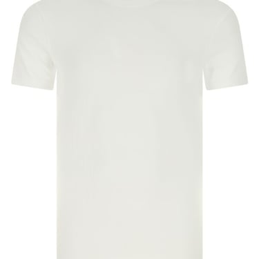 Tom Ford Men White Stretch Cotton Blend T-Shirt