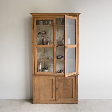 Oak Glass Front Cabinet