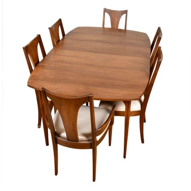 Broyhill Brasilia Set of 6 (2 Arm + 4 Side) Walnut Dining Chairs