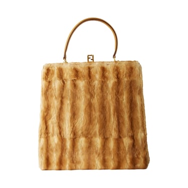 Fendi Large Brown Fur Top Handle Bag