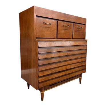 Free shipping within continental US - Vintage Mid Century Modern Solid Walnut Dresser by Merton Gershun for American of Martinsville 