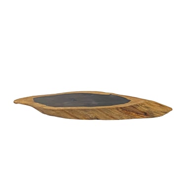 12" Natural Brown Wood Irregular Oval Shape Table Top Stand Riser ws2956E 