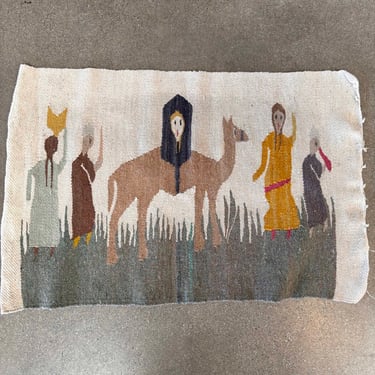 Vintage Woven Egyptian Wool Tapestry #1