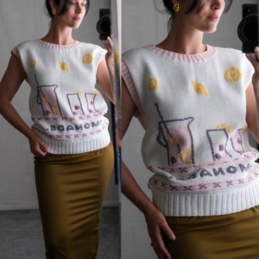 Vintage 80s Ralph Lauren Pink Earthtone Argyle Silk & Linen Knit Cardigan Sweater Vest | Silk/Linen | 1980s RL Designer Womens Sweater Vest 