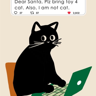 Holiday Cat Postcards - Tweet Cat