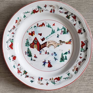White Christmas Decorative Plate 8 inch plate Santa's Cookie plate Winter theme dishes and decor 