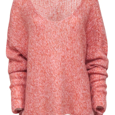 Philosophy - Orange & Blush Pink Mohair & Wool Blend Sweater Sz M