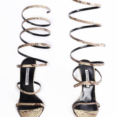 Reptile Coil Wrap Stiletto Sandals