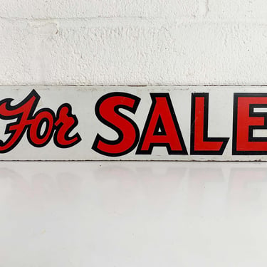 Vintage Wooden For Sale Sign Typography Boutique Shop Display Red White Sign Bar Wall Hanging Home Decor Man Cave Antique 1940s 1950s 