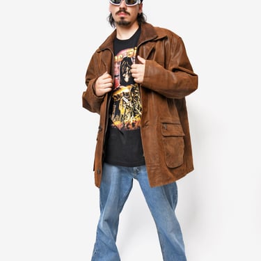 【希少】FAYCAL AMOR Y2K PLEIN SUD レザージャケット Vintage Plein Sud by Faycal Amor 2002 Brown Distressed