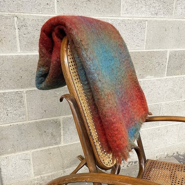 Vintage Blanket Retro 2000 John Hanly and Co + Made in Ireland + Mohair + Wool + Size 68X56 + Ombre + Throw + Bedding + Car Blanket 
