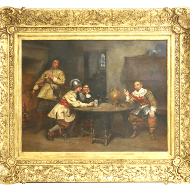 Antique Painting, OIl, Tavern Scene, Signed, Walter Duncan, (1848-1932), 1800s!