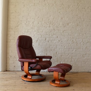 Ekornes Stressless Danish Leather High-End Recliner Chair Bur/Teak