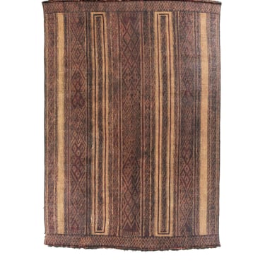 Tuareg Woven Leather &amp; Reed Rug