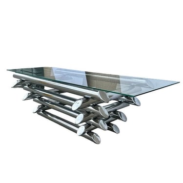 Paul Mayen Style Chrome Tubular Stacked Cocktail Table 