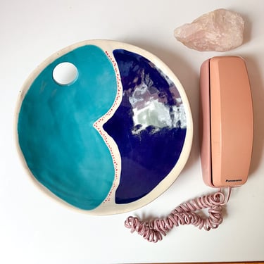 Monday at the Beach: Turquoise and Blue Serving Bowl