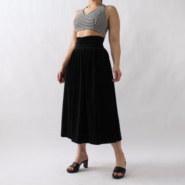 Vintage Corseted Velvet Skirt - W25