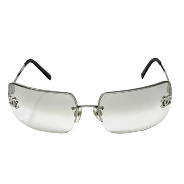 Chanel Clear Rhinestone Rimless Sunglasses