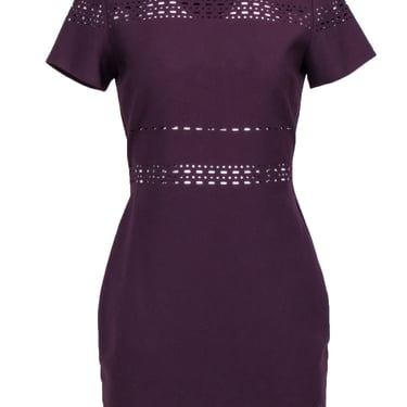 Elizabeth &amp; James - Plum Purple “Ari” Dress w/ Lasercut Details Sz 8