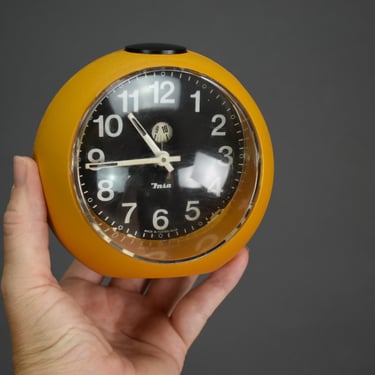 70's Bubble Clock Made in Yugoslavia by Insa, Space Age Alarm Clock, 1970's Yellow /Orange Clock, Plastic Vintage Clock, Gift for Him, MCM 