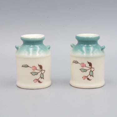 Brock of California Salt & Pepper Shakers, Harmony House Teal California Wildflower | Vintage California Pottery Modern Tableware 