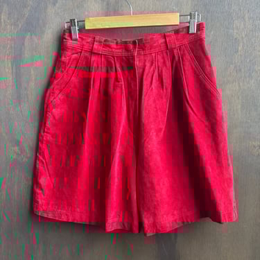 Vintage Red Suede Shorts