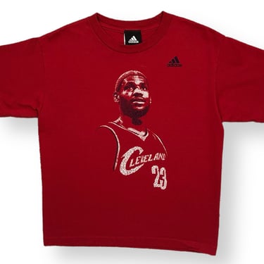 Vintage 00s Adidas Cleveland Cavaliers LeBron James NBA Basketball Graphic T-Shirt Size Small/Medium 