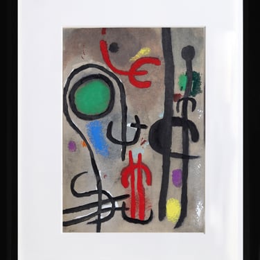 Joan Miro (After), Cartones 23: Femme Oiseau dans la Nuit, Lithograph 