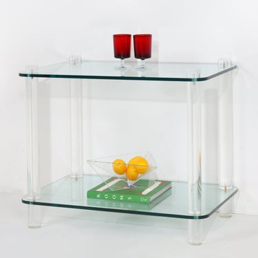 Lucite and Glass Console 