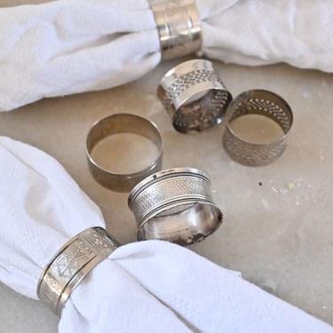 set of 6 vintage french napkin rings