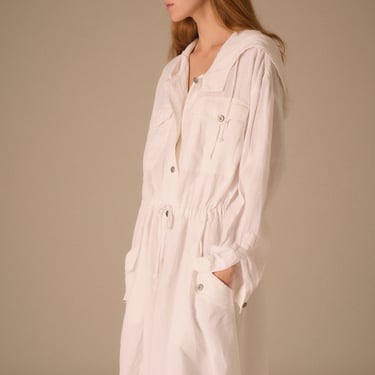 White Drawstring Coat