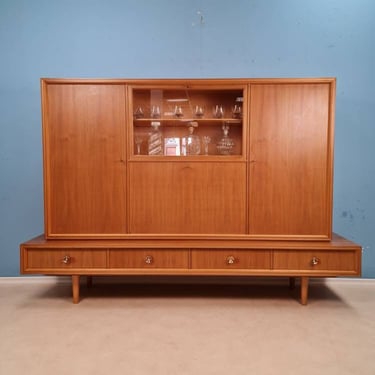 Rare Mid Century Modern german solid walnut wood Sideboard Highboard by schukraft from the 60s 