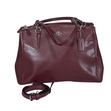 Coach - Burgundy Pebbled Leather Satchel Bag