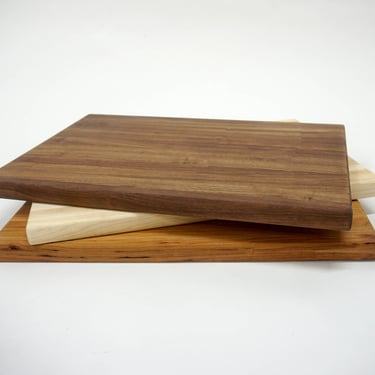 Solid Wood Reversible Cutting Board, Edge Grain Food safe Cheese Boards - Walnut 