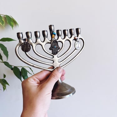 Vintage Metal Hanukkah Menorah 