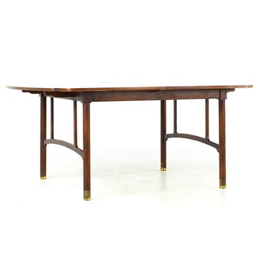 Michael Taylor for Baker Style Mid Century Dining Table with 2 Leaves - mcm 