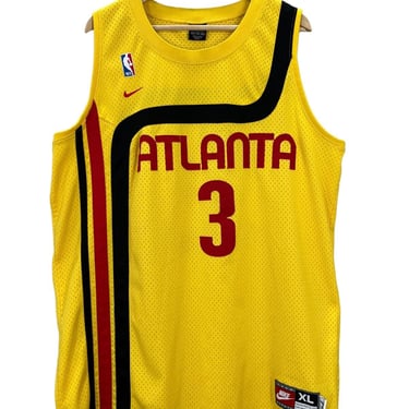 Vintage Shareef Abdur Rahim Atlanta Hawks Yellow Throwback Nike Jersey XL