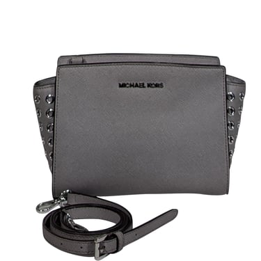 Michael Kors - Grey Saffiano Leather Crossbody w/ Grommet Sides