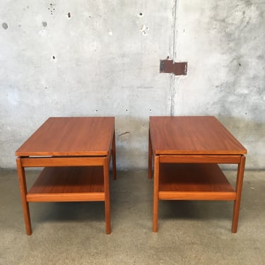 Pair Of Peter Hvidt For France &amp; Son Danish Teak Side Tables