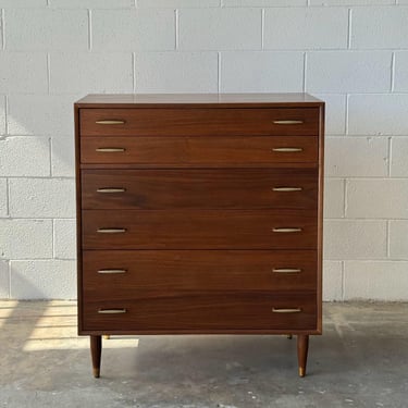Minimal Highboy Dresser in Walnut 