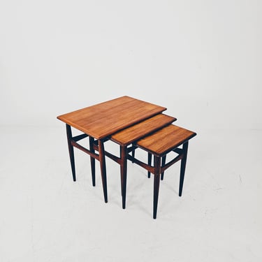 Midcentury Danish teak Nesting Tables by Kai Kristiansen for Skovamand & Andersen, 1960s 