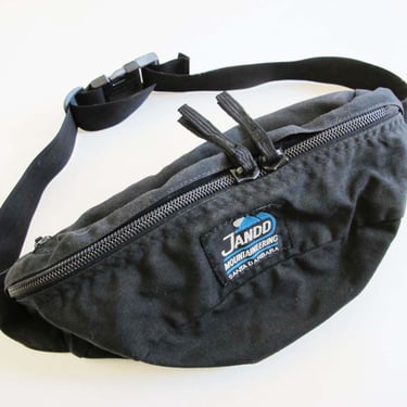 90s Jandd Mountaineering Black Fanny Pack - Jandd Santa Barbara Outdoor Nylon One Strap Side Bag Unisex - Crossbody Bag 