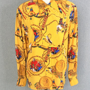 Women's Western Shirt - Bib Front -  Little Big Horn - Circa 1990s - by En Route 